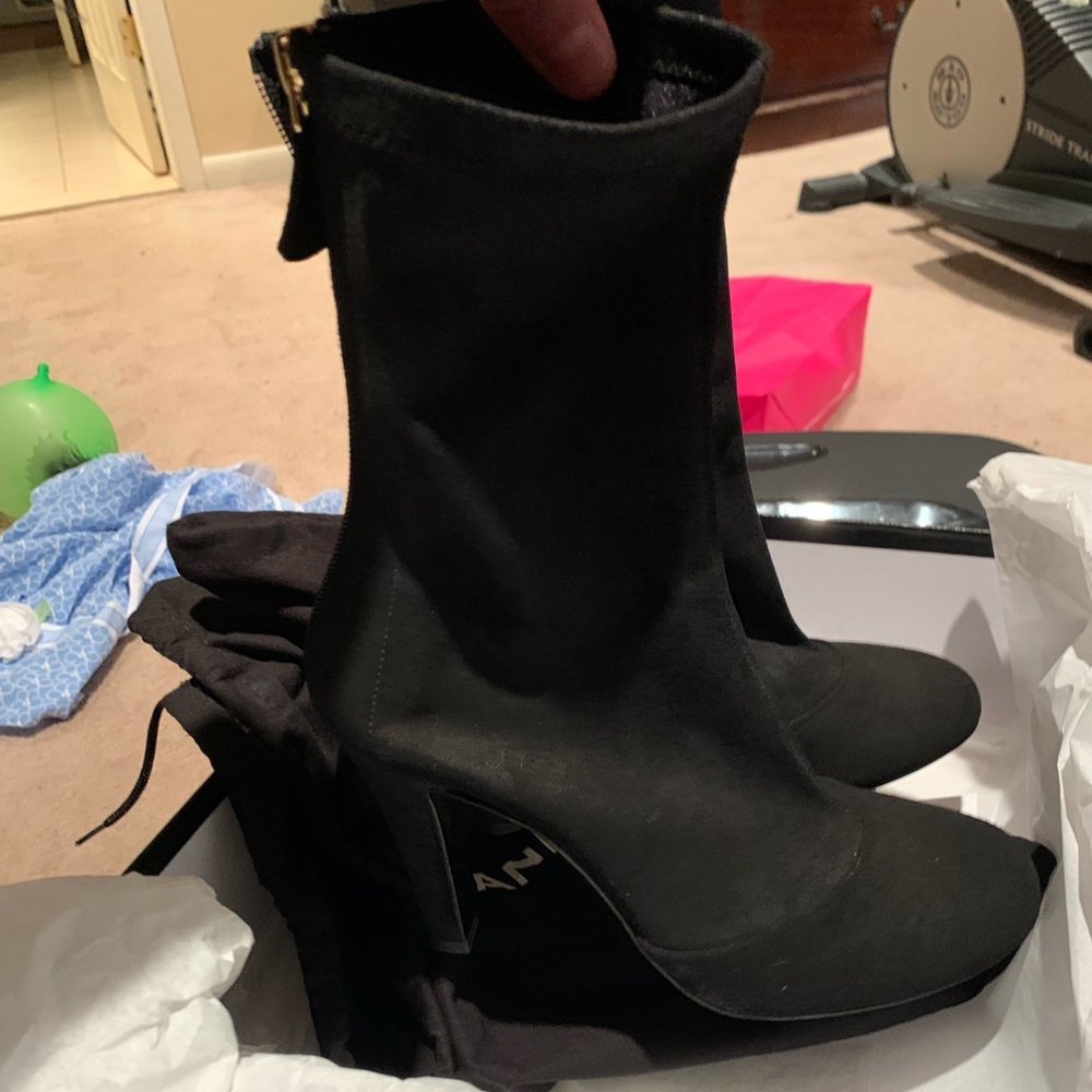 Chanel short lambskin boot